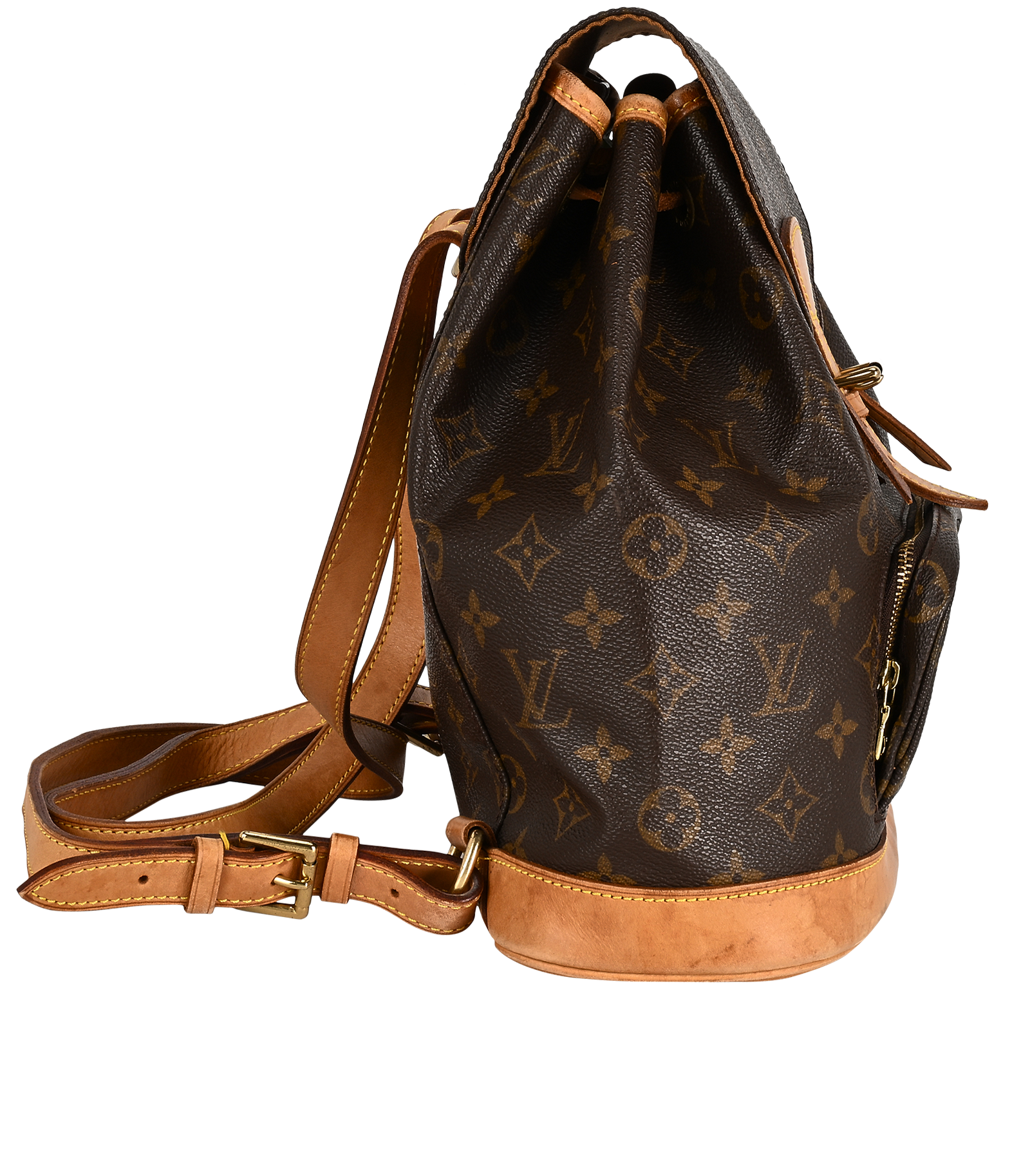 Monsieur MM Backpack, &pound;650, Handbags, Brown, Canvas, Side view